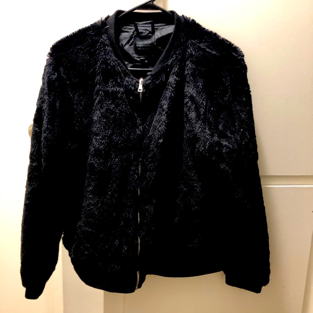 Black fur coat